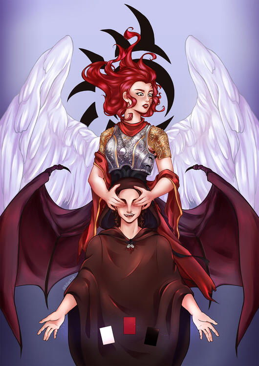 Illustrazione su richiesta per delle bustine personalizzate basate sul personaggio di Magic: The Gathering "Kaalia".