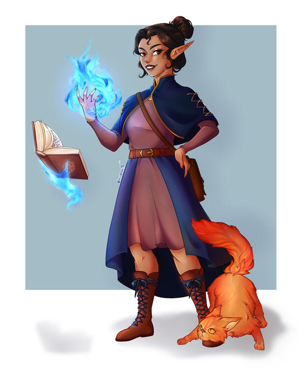 Witch and her familiar, commission, 2023